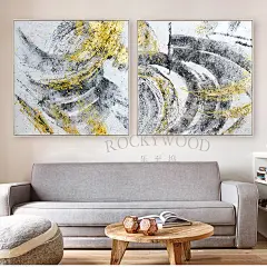 手绘抽象油画美式家居玄关餐厅装饰画酒店壁画大堂走廊墙大幅挂画-淘宝网