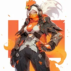 AI守望先锋风格人物设计素材 科幻机甲角色设定 游戏插画临摹资源-淘宝网