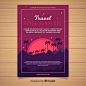 Travel flyer template Free Vector