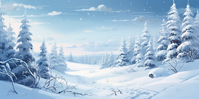 风景如画的雪景冬季海报 (2)