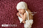 Ivory Newborn Girl Chunky Double Pom Pom Hat by CustomPhotoProps