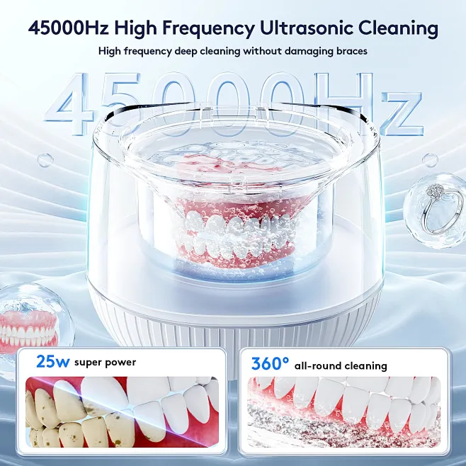 Retainer Cleaner, AGPTEK Ultrasonic UV Cleaner For Dentures, Retainer