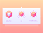 Mega Menu Icons for Web Application product design features icon menu zajno ui ux shape geometric ar cube web application