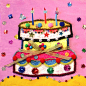 虾米乐创意儿童卡通手工画 粘土画 亲子互动 儿童装饰画 送给孩子的生日礼物 生日蛋糕 #旧物利用# #DIY# #手工#