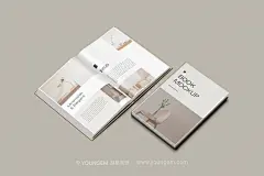 精装杂志书籍小册子模型封面内页翻页展示设计贴图ps样机素材 4psd模板
