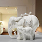 #客厅摆件# 陶瓷大象摆件工艺品摆件现代简约创意时尚欧式家居饰品摆件摆设品