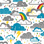 Rainbow Raindrops fabric by cherii on Spoonflower - custom fabric