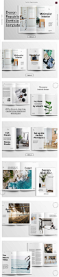 小咖下午茶：时尚简约风格的画册手册宣传册楼书InDesign设计模板 – 设计小咖