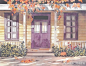 #绘画参考# 水彩门窗  插画师 pomm 绘画 绘画参考 ​​​​