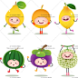 日韩卡通可爱Q版蔬菜水果玉米洋葱西瓜梨子苹果合集图标矢量素材-淘宝网