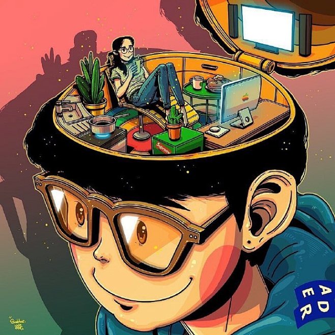 设计美学脑洞大开一组趣味创意插画bycjroblue67676767