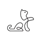猫咪线条logo设计 ​​​​