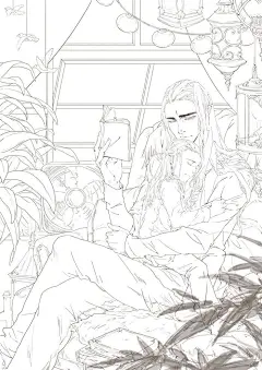 [密林父子]怀中安眠-小枣子_瑟兰迪尔，莱格拉斯，魔戒，线稿，同人，小枣子，密林父子，小叶子_涂鸦王国