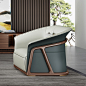 新中式实木组合现代简约轻奢大户型北欧木质客厅家具创意真皮沙发