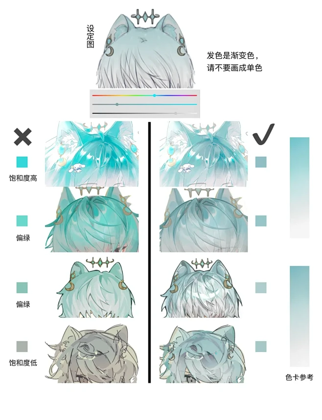 oc发色的色彩修正&参考
