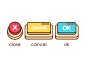 game icon and button design : Weekdays design some small buttons and icons~