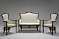 Edward Colonna, Sofa and chairs, 1900s.