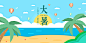 大暑夏天剪纸风格插画海报素材.jpg