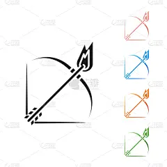 分离着色,光标,白色,黑色,传统,箭术,盔甲服,弓,射击