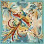 90X90厘米方巾 Hermès | Mythiques Phoenix