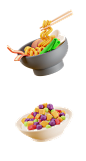 三维Blender模型食物立体面条水果沙拉图标icon素材源文件：