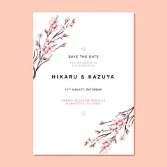日本风格婚礼邀请函模板-邀请函-平面广告素材-酷图网