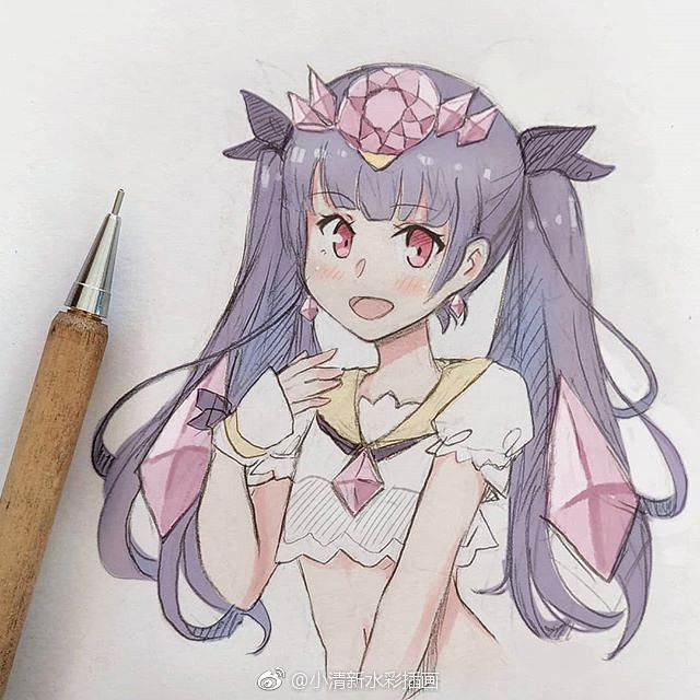 meiririh动漫少女少年马克笔水彩彩铅手绘漫画二次元萌系素描素材