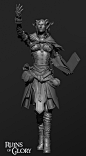 Ruins of Glory - Zbrush and figurine, Marianne Drahonnet - Ivanërya - : Project Graduation for New 3dge, we were 4 students realizing a game prototype named "Ruins of Glory".  
Here are the sculpt of 2 playable characters that I realized and pau