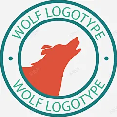 圆形的狼头标签矢量图 页面网页 平面电商 创意素材