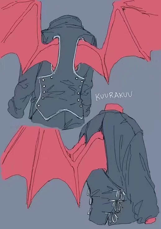 【绘画素材】恶魔的翅膀与尾巴，涩疯了都给...