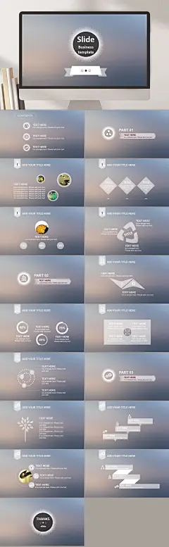 极简大气时尚英文工作总结PPT