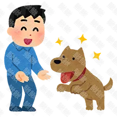 亲近和男主人关系特别好的小狗狗猫咪小猫手绘卡通插画手绘png儿童插画免扣素材2