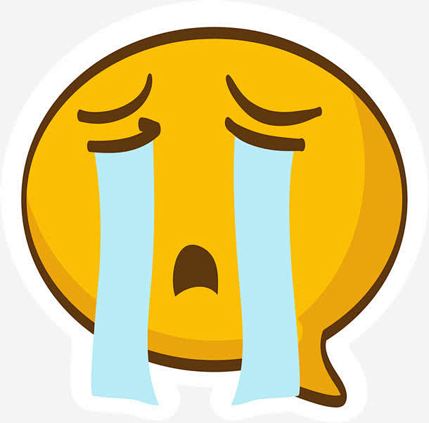 哭泣伤心高清素材 emoji 伤心 卡通手绘 哭泣 大黄脸 大黄路 对话框 表情包 免抠png 设计图片 免费下载