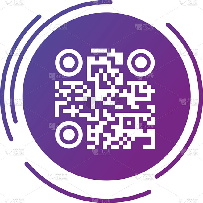 紫色,未来,山,标志,二维码,图标,疤,形状,几何形状,圆形