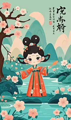 古典胖女孩矢量图形插画