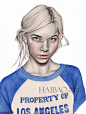 【最新图片】玻璃般的明眸凝视！瑞典艺术家Hanna Muller时尚插画作品，运用逼真写实的手法描绘脸颊上的那一抹绯红_图1_海报时尚网图片库