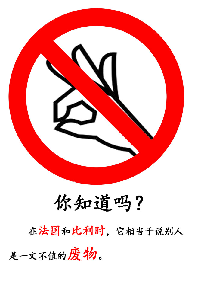 日常生活中，人们习惯用ok手势、伸大拇指...