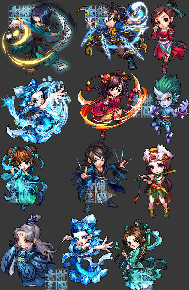 q版中国风手游仙剑奇侠传全套游戏美术资源素材ui界面场景