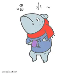 卡通鱼表情包喝水搞笑怪物插画