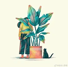 插画超话#仙人掌的每日分享# @我的印象笔记
ins：Brad Cuzen南非自由插画师
喜欢她对人物的扁平表达以及颜色的使用
明快舒服 ​​​​