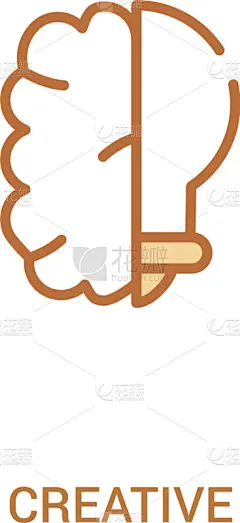 创造力,数字2,线条,概念,简单,图标,轮廓,白色,商务,思考