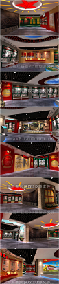 军史馆革命纪念馆部队荣誉室军队中式博物馆展厅设计 档案馆展览展馆方案空间室内设计方案素材3D室内模型3dmax效果图s10