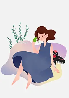 清明吃青团的女孩图片大小2480x3507px 图片尺寸2.34 MB 来自PNG搜索网 pngss.com 免费免扣png素材下载！彩色石头#大雁#卡通人物#卡通手绘#清明人物插画#植物装饰#