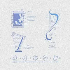 水印组｜风铃草·竖琴·画框·水流 - 小红书