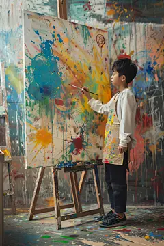 想象力儿童画画图片摄影图