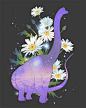 花纹植物鲜花动物海豚恐龙长劲鹿小鸟插画海报
