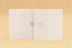 折叠的,白色,小册子,空白的,数字2,橙色背景,贺卡,水平画幅,无人,绘画插图