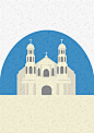 Manila Churches : Playing with shapes, texture and flat colors.