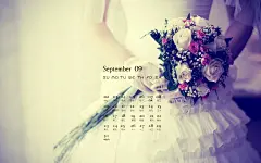 2012年9月份日历精美高清桌面壁纸1280*800 非主流