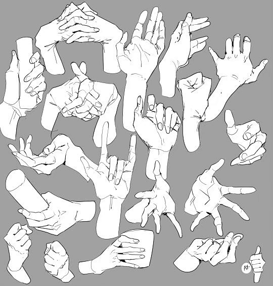 手的画法参考，手拿物品动作姿势的方法！
